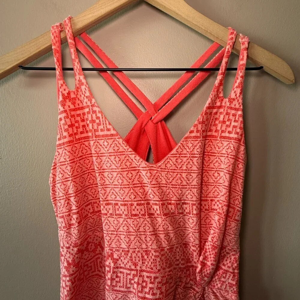Women's S Athleta Watermelon Pink Pattern Knotted Nanda Dress